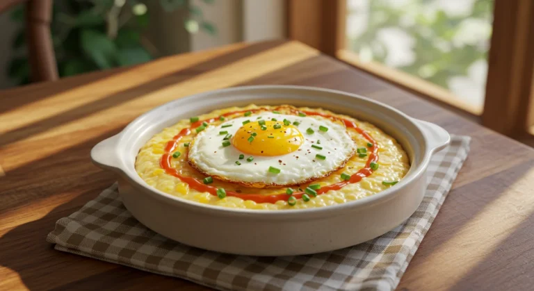 A delicious and hearty breakfast featuring two perfectly cooked eggs served with toast and fresh accompaniments